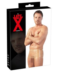 Pants aus Latex, transparent, mit anatomisch geformter Penis-Hoden-Hülle